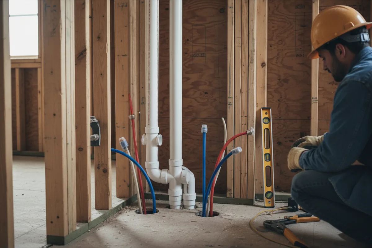 Drain and supply rough-in during Toilet Repair and Installation in Warwick